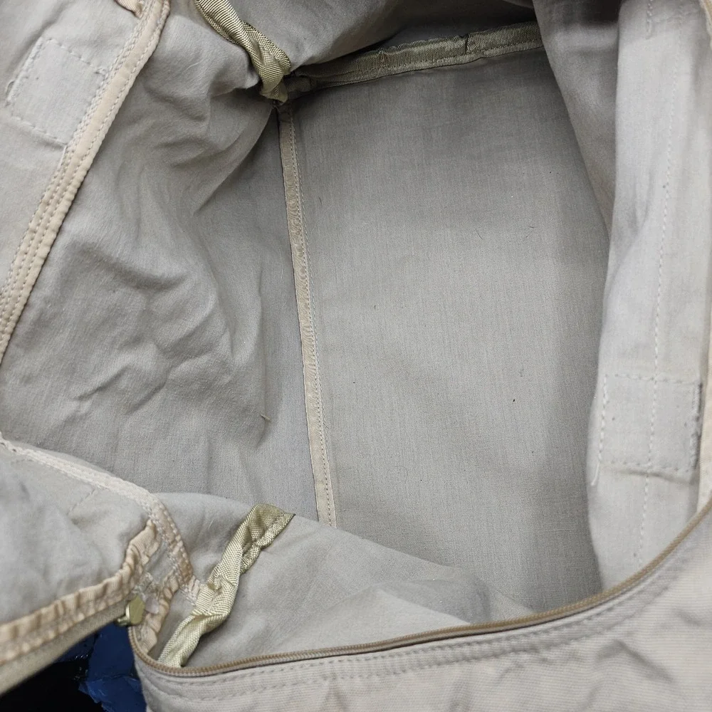 Vintage Eddie Bauer Edition Ford Duffle Bag Canvas SafariLeather Khaki Beige